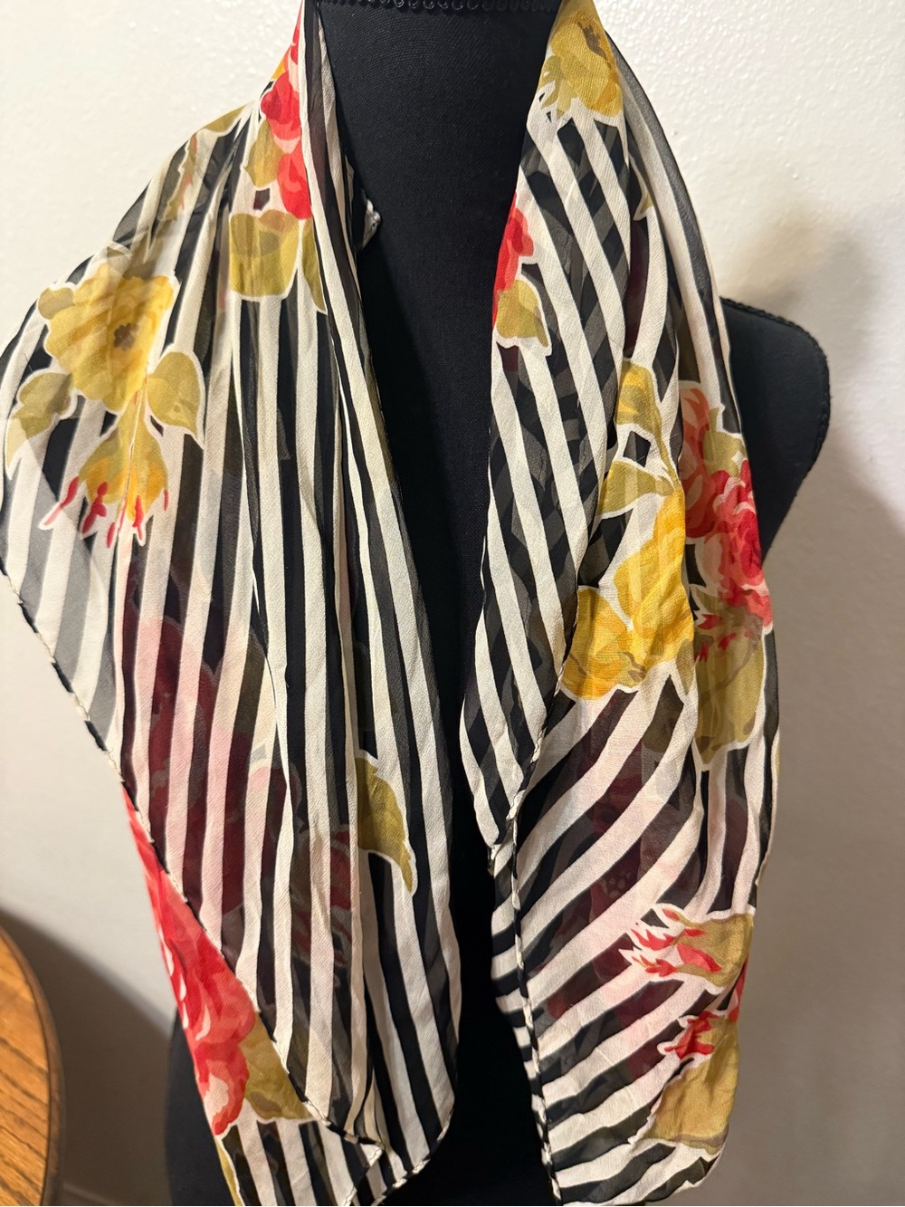 One hundred percent silk vintage echo scarf neck scarf fall transition